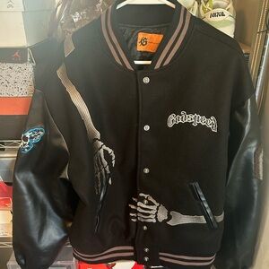 Black Skeleton Bomber Jacket